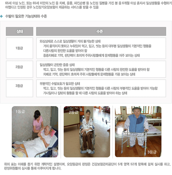 등급별 상태 및 수준